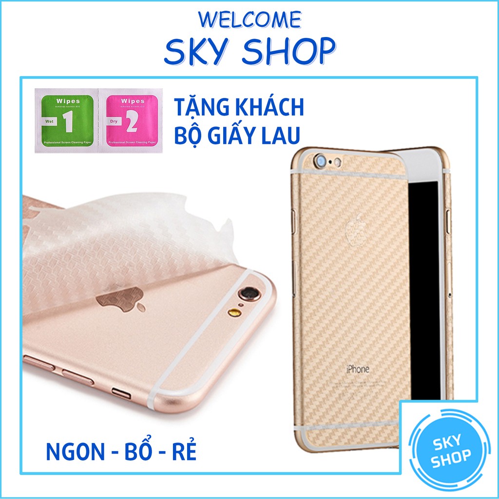 Dán Lưng Điện Thoại Cacbon / Carbon Chống Vân Tay Chống Xước 6/6plus/6s/ppf/7/7plus/8/8plus/x/xr/xs/11/12/pro/max/plus