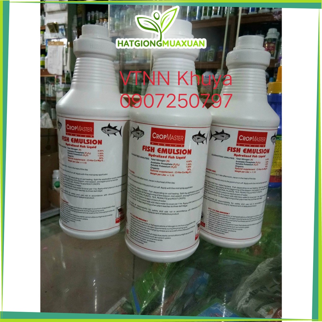 [SIEURE] Phân bón lá hữu cơ Đạm cá Mỹ Fish Emulsion CropMaster Lít hàng đẹp, phân phối chuyên nghiệp.
