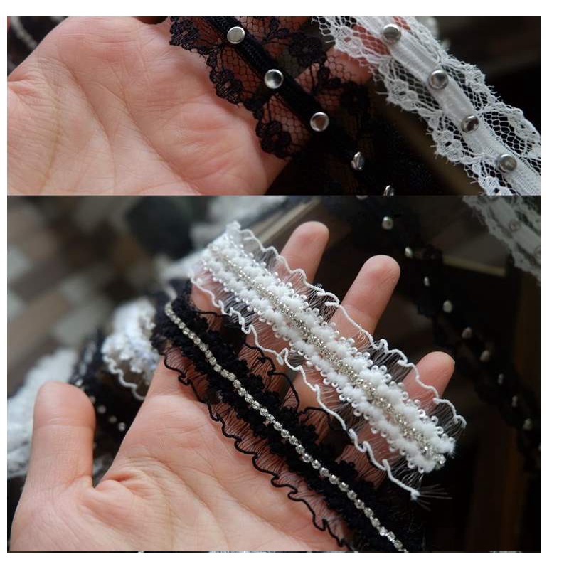 Vải Ren organza Không Co Giãn 2-4cm Dùng Làm Đồ Thủ Công