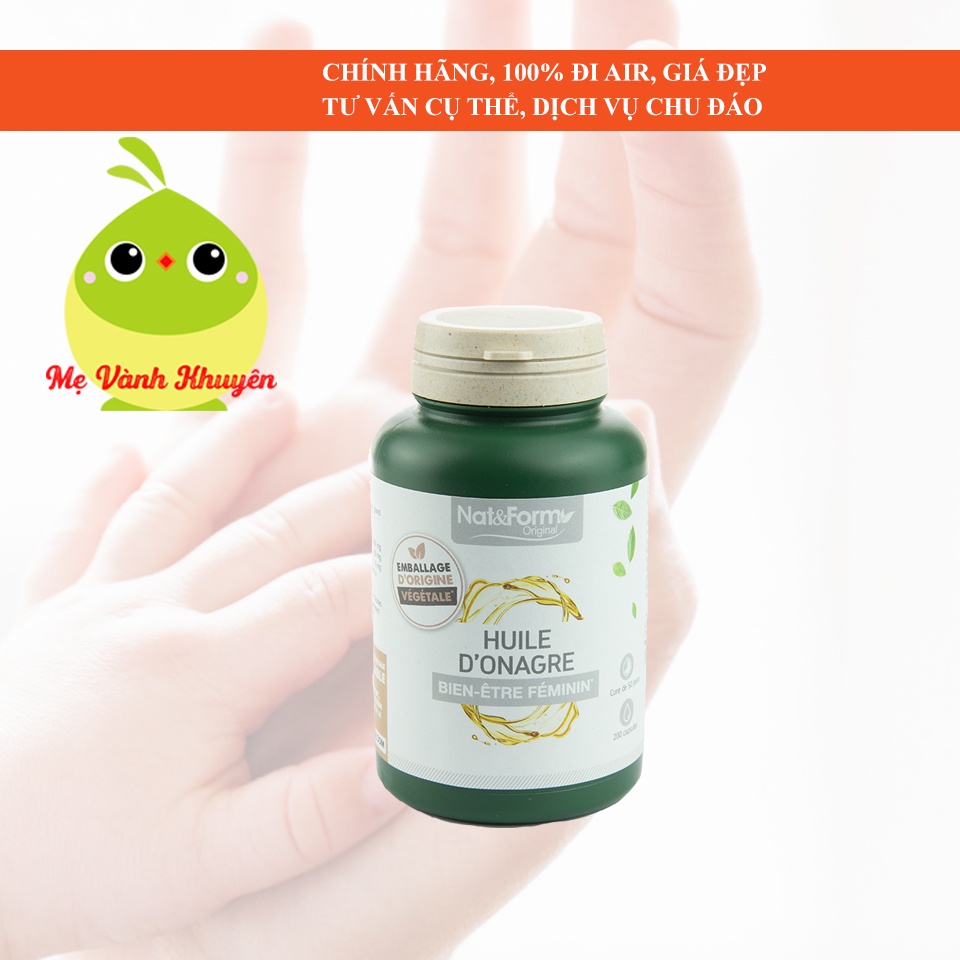 Tinh dầu hoa anh thảo Nat&Form Huile D’Onagre hữu cơ giúp cân bằng nội tiết tố nữ, Pháp