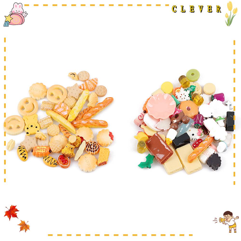 Set 10 Kẹp Tóc Hình Thức Ăn / Điện Thoại Trang Trí Nhà Búp Bê