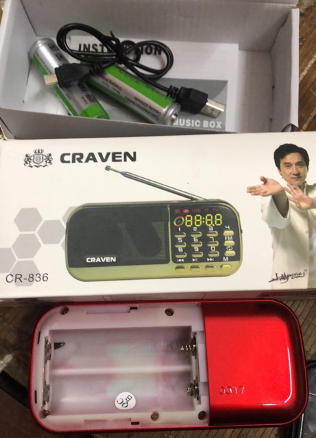 [Mã ELHACE giảm 4% đơn 300K] [Freeship toàn quốc từ 50k] Đài Radio USB Thẻ Nhớ Craven CR-836/836S tặng củ dạc