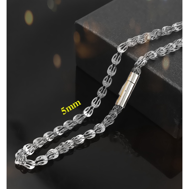 Dây chuyền nữ titan kiểu đuôi phụng khóa gài vip sáng đẹp, không đen, tạo nên phong cách độc, lạ, quyến rũ cho người đeo