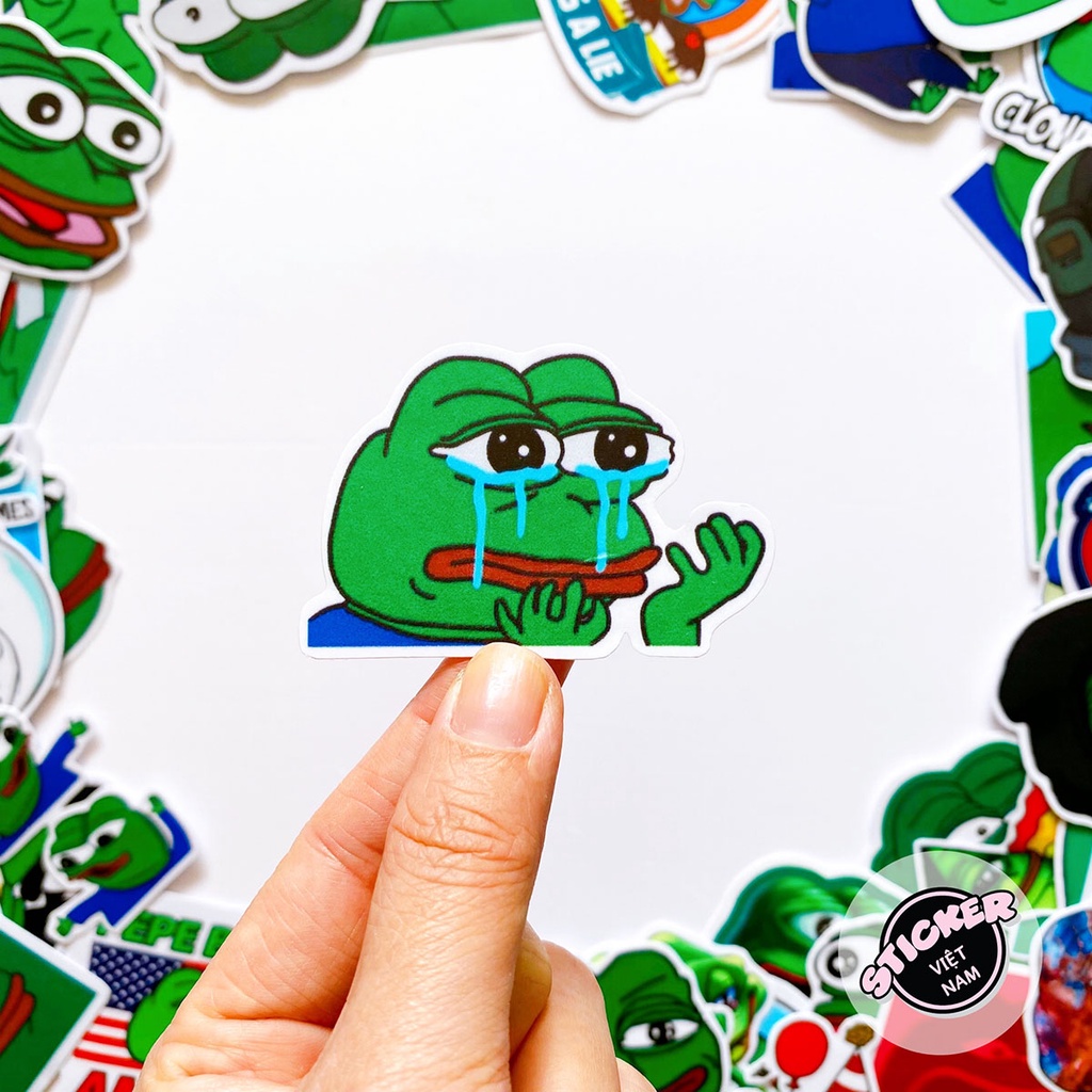 Ếch Xanh PePe MeMe Stickers - Chất liệu PVC chất lượng cao chống nước - Kích thước 4-8cm - Sticker Việt Nam