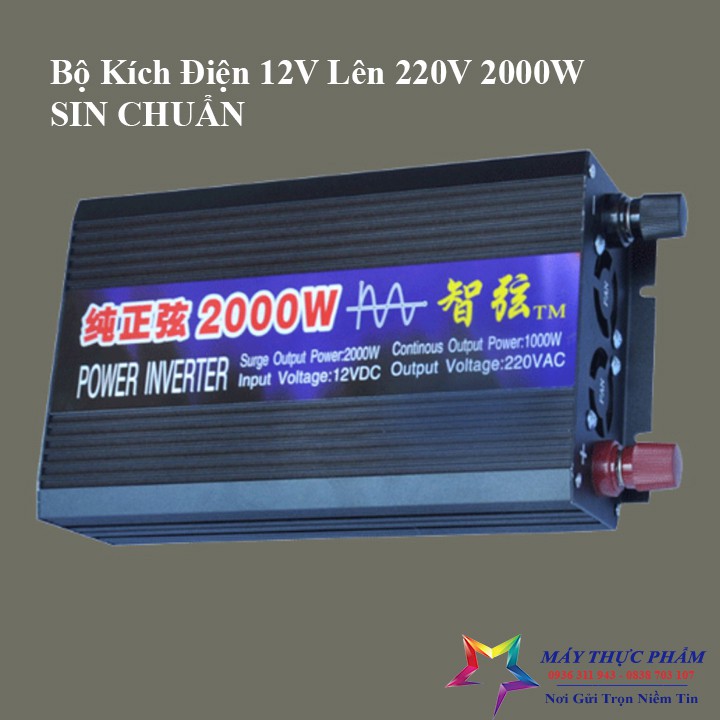 Bộ Chuyển Đổi Nguồn Điện Sin Chuẩn 12V Lên 220V 2000W