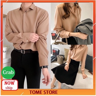 Sơ mi NAM NỮ màu be