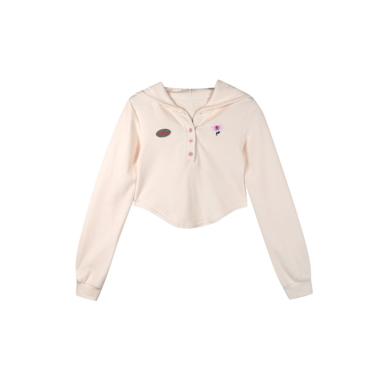 Áo Hoodie Croptop Tay Dài Thời Trang Mùa Thu Mới Cho Nữ