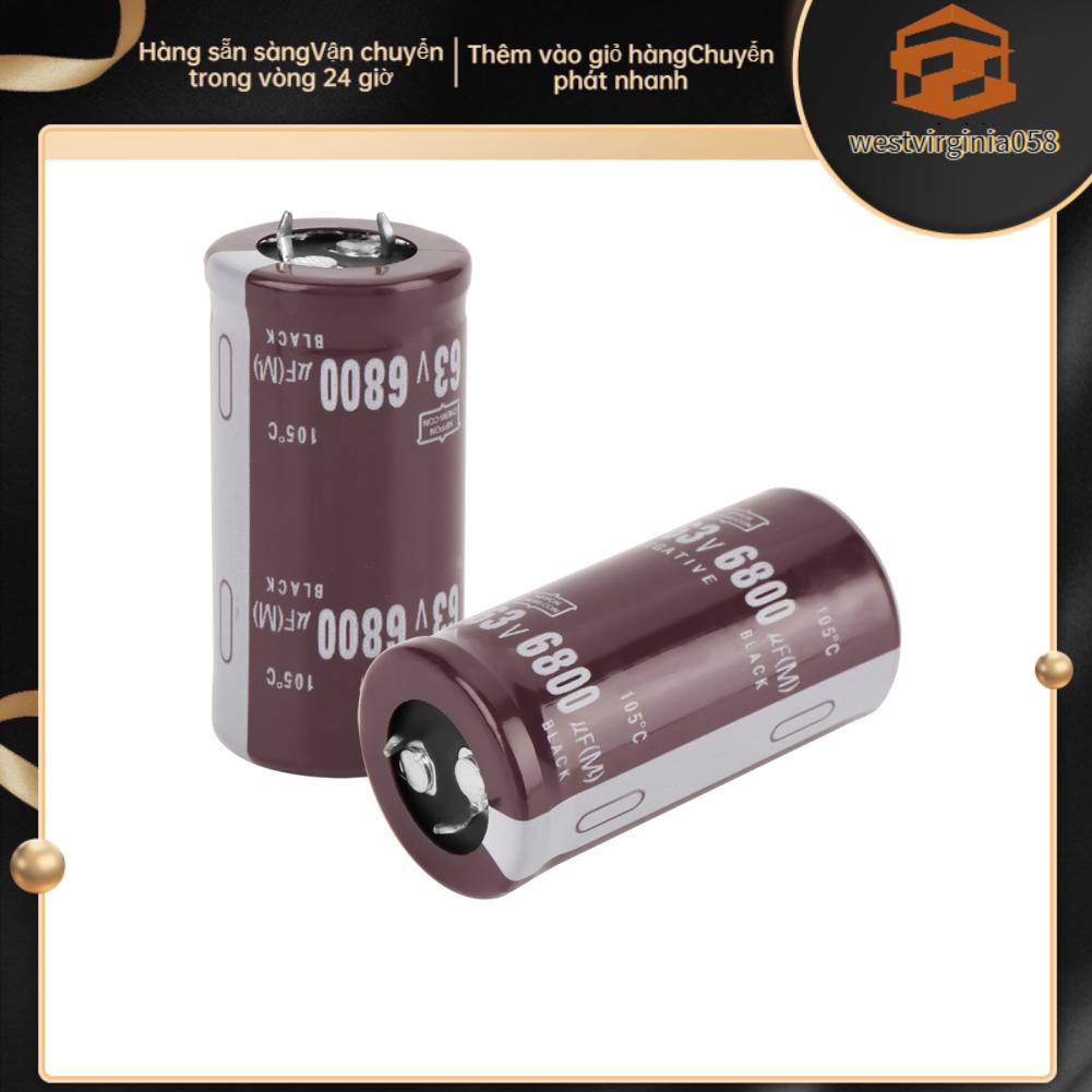 Westvirginia058 2pcs 63V 6800uF Electrolytic Capacitor 25 × 50mm 105℃