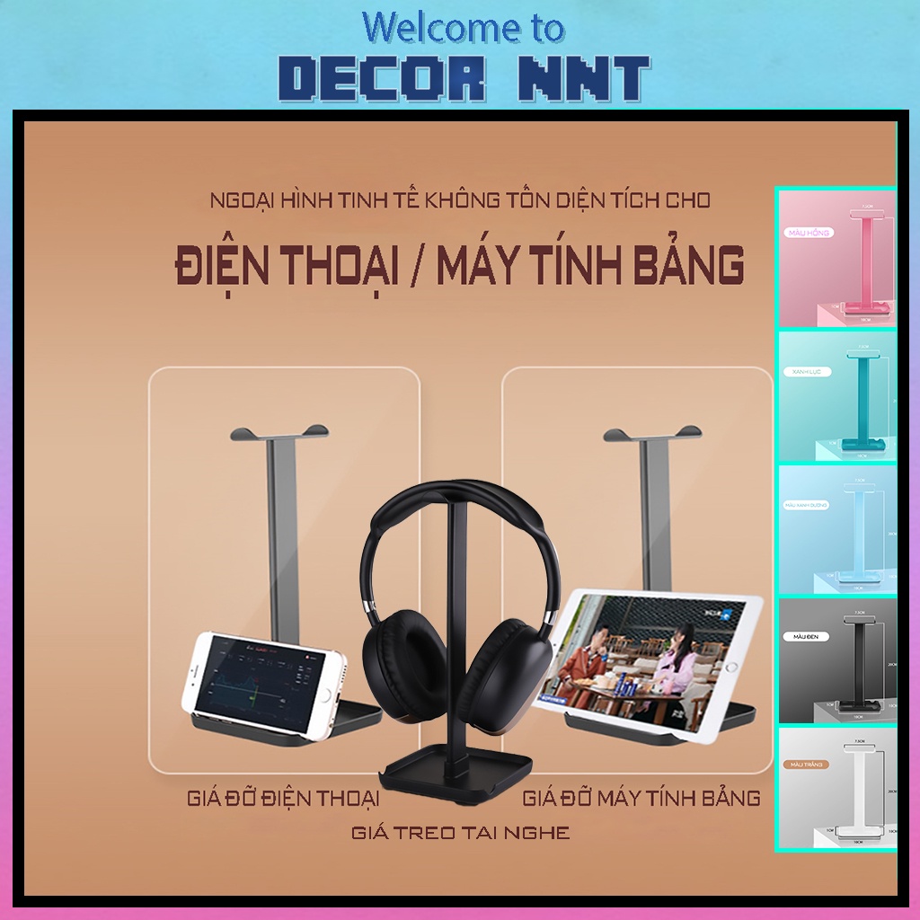 Giá treo tai nghe, giá đỡ tai nghe đa chức năng, nhựa ABS đảm bảo độ chắc chắn, tháo lắp dễ dàng và tiện lợi