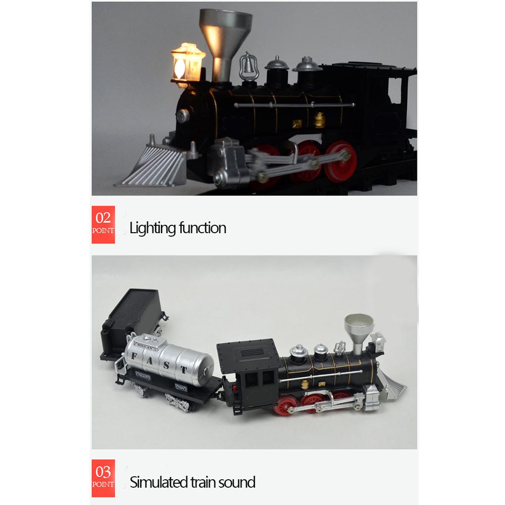 Bộ Đồ Chơi Đường Ray Xe Lửa Điện Tử Có Đèn Và Nhạc Cho Bé