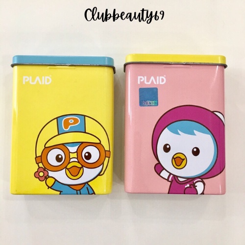 Băng Keo Cá Nhân, băng cá nhân trẻ em, Hộp Thiếc Màu vàng Pororo Kids Band (Hộp 2 size - 25 miếng)