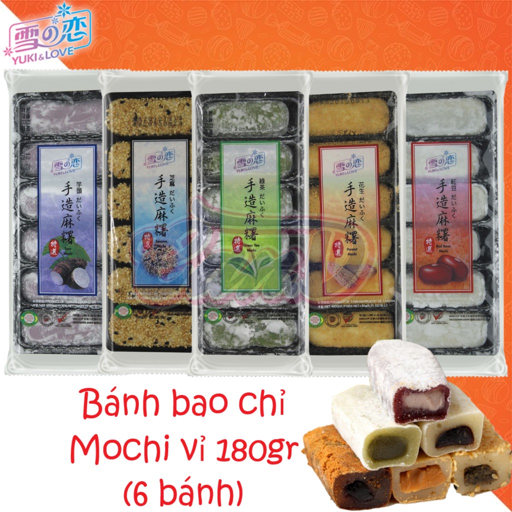 (5 vị) Bánh bao chỉ Mochi Yuki & Love vỉ 180gr (6 bánh)