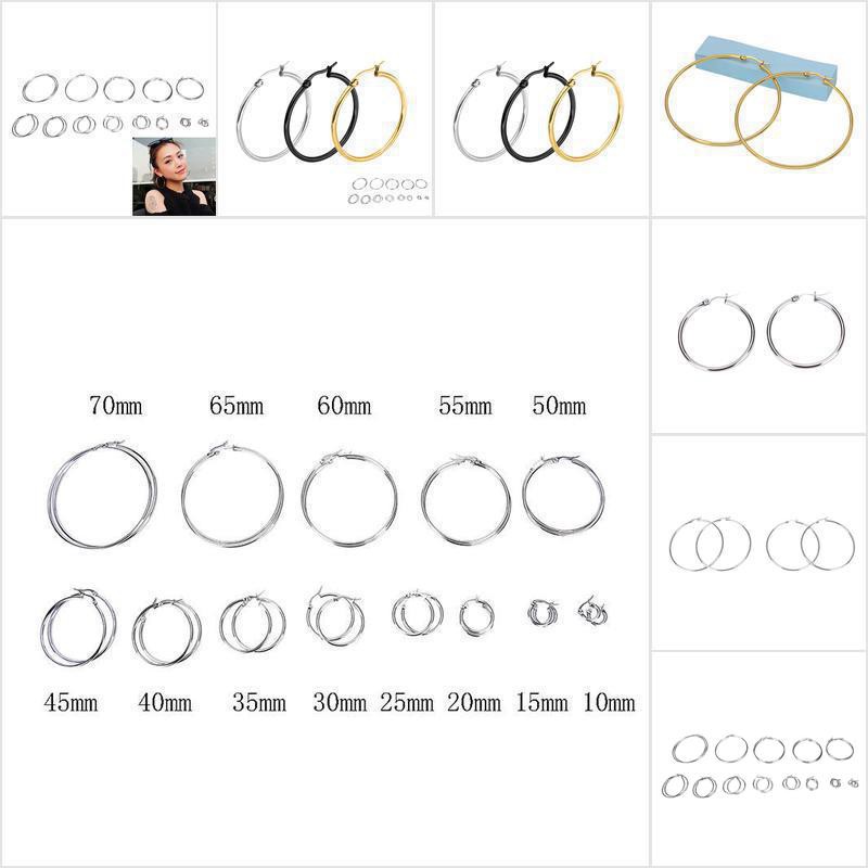 Vòng Tròn Bằng Thép Không Gỉ Mạ Bạc Bóng Mỏng 2mm Thời Trang