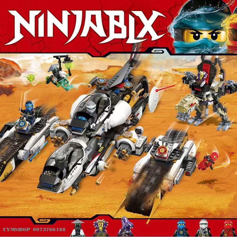 (Có Sẵn) Lắp Ráp Lego Ninjago 70595 Chiến Xa Tàng Hình của các Ninja BELA 10529 LEGO Ninjago Ultra Stealth Raider 81616