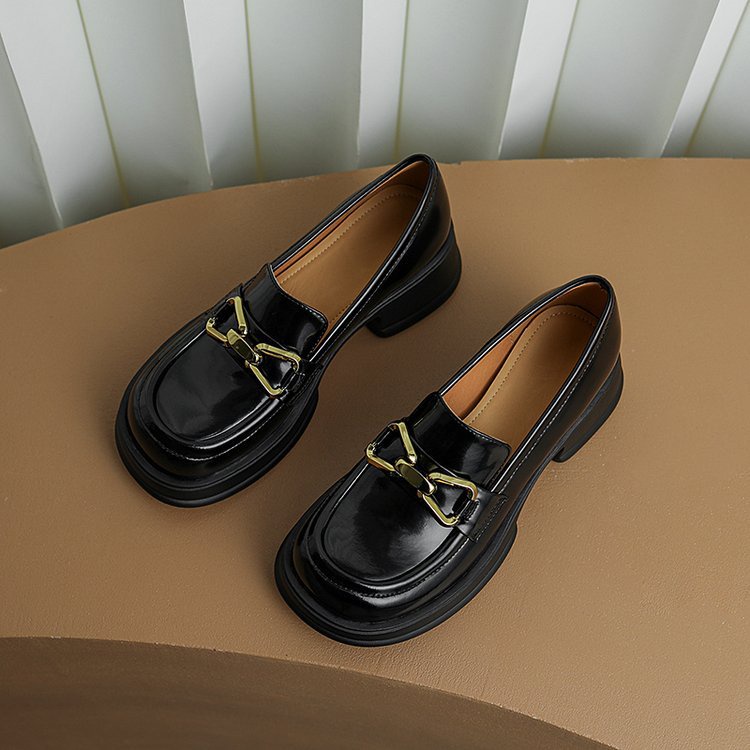 Giày IELGY từ da đế dày phong cách Pháp thời trang tùy chọn màu sắc dành cho nữ