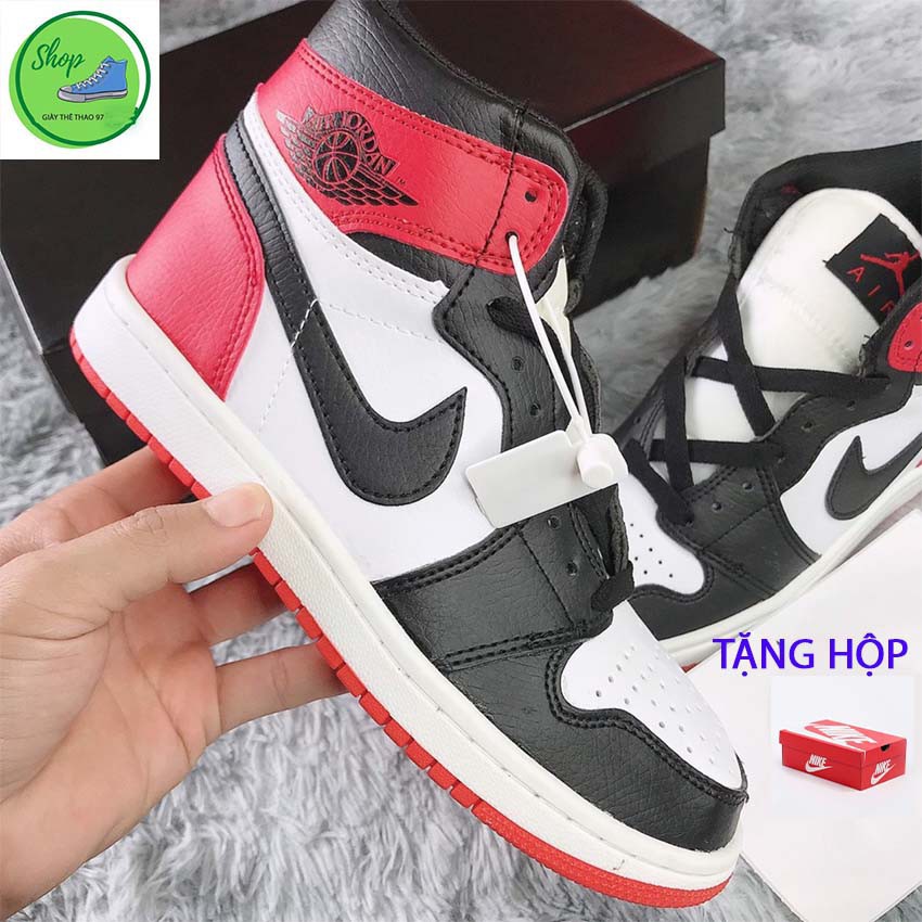 Giày sneaker jordan 1, giày thể thao jd đen đỏ cao cổ thời trang nam nữ loại đẹp 2021 tặng kèm full box bull / giàthao97
