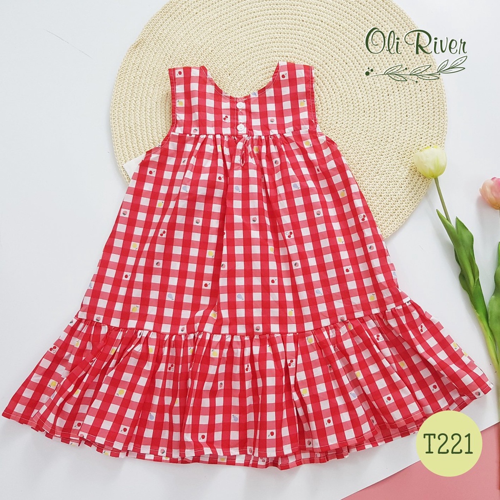 Váy Baby Doll Caro Đỏ Nàng Thơ Của OliRiver