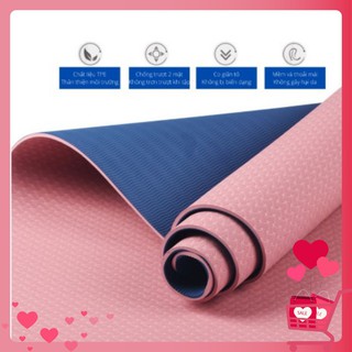 Siêu rẻ thảm tập Yoga 2 lớp TPE dày 6mm-8mm, thảm tập Gym chống trơn trượt và không thấm mồ hôi,đàn hồi tốt