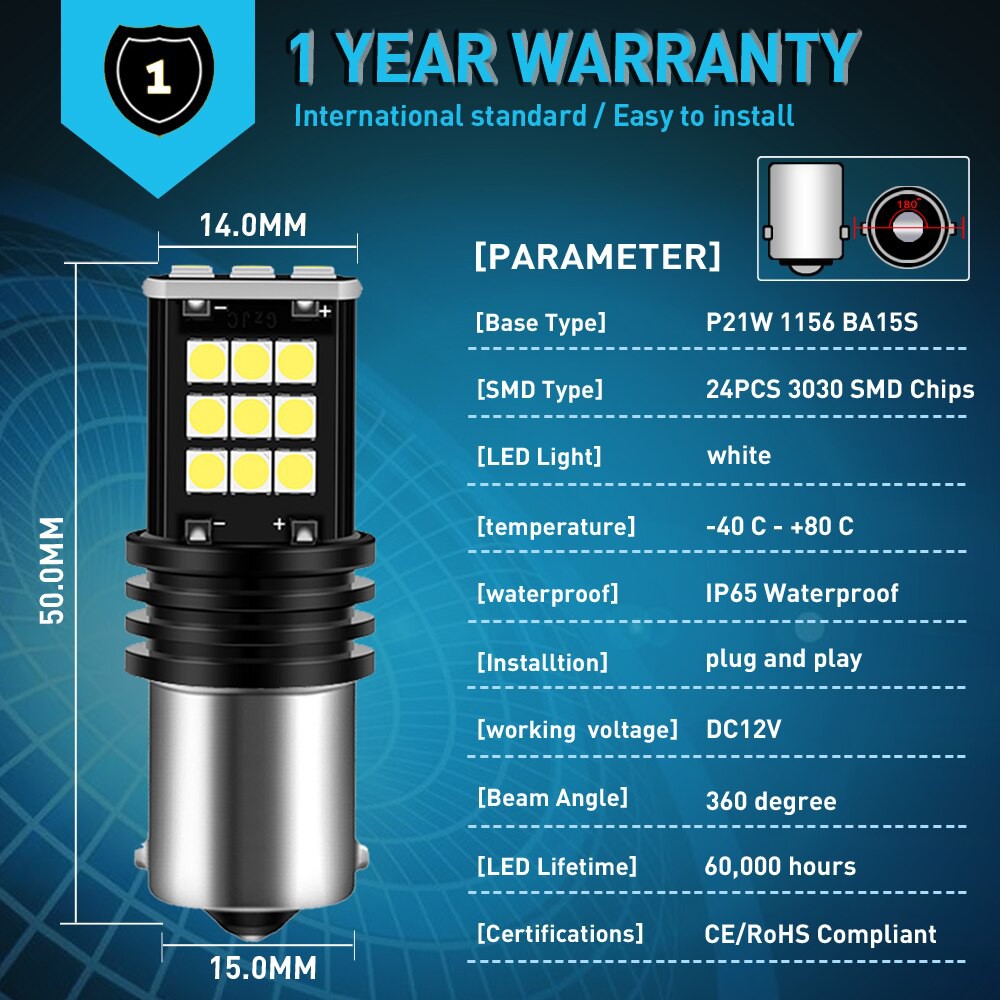 [Mới] Bóng Đèn Led Báo Rẽ, Đèn Hậu, Xi Nhan, Đèn Lùi Cho Xe Máy, Ô Tô 1156 Siêu Sáng Với 24 Chip Led 3030 Cao Cấp