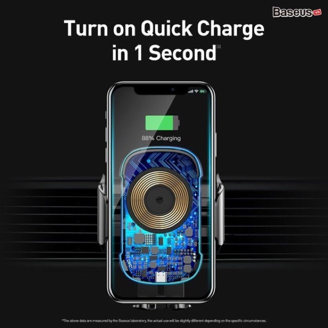Bộ đế giữ điện thoại Baseus sạc nhanh không dây và cảm biến tự động 15W