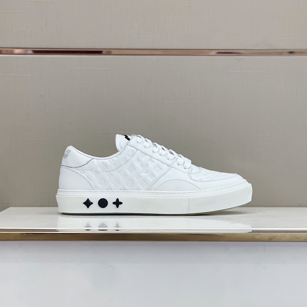 Giày thể thao nam da thật Louis Vuitton LV hoạ tiết thương hiệu dập nổi thời thượng