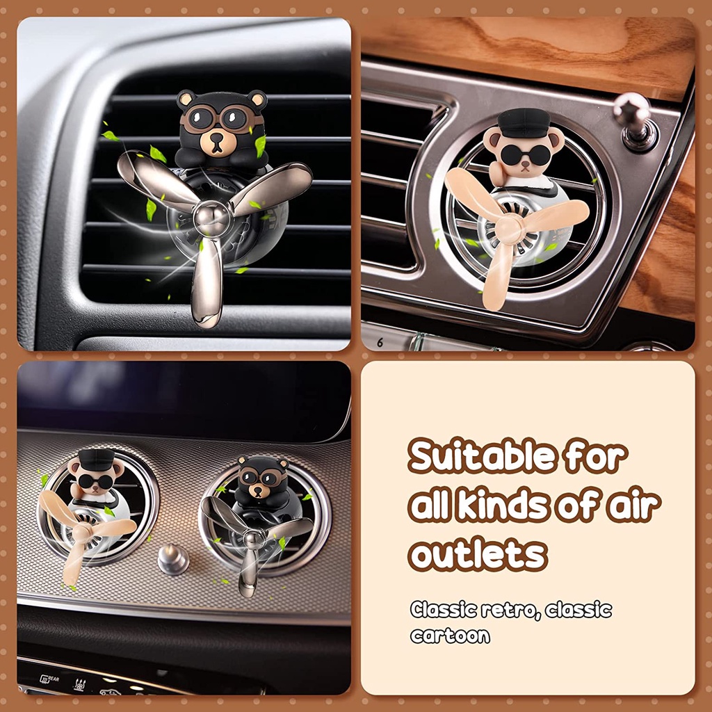 Boigego Phụ Kiện Khuếch Tán Hương Thơm Trang Trí Lỗ Thông Gió Xe Hơi Hình Cánh Quạt Xoay Dễ Thương