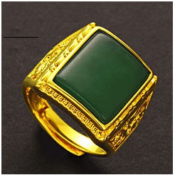 NHẫn Nam Đính MặT Đá màu xanh