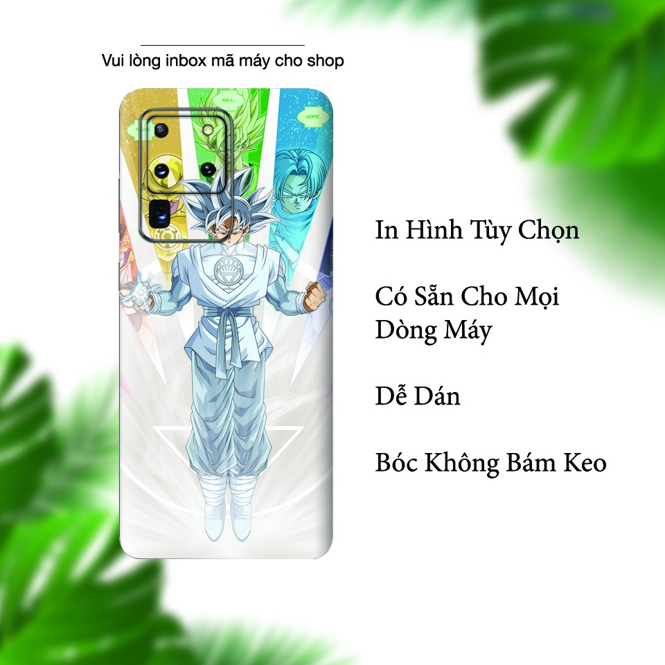 Miếng Dán Skin Điện Thoại In Hình Goku Lantern Cho Iphone 7/ 8/ X/ XS/ 11/ 11 Pro Max Và Các Dòng Máy Android
