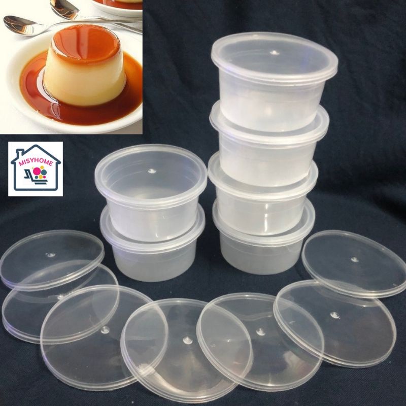 Khuôn nhựa làm bánh flan rau câu caramen sữa chua đựng slime hũ nhựa làm bánh da lợn Misy home