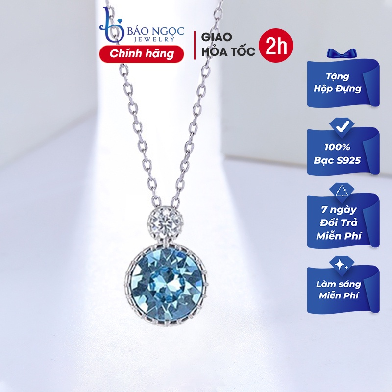 Dây Chuyền Nữ Bạc S925 Đính Đá Xanh - Đỏ Db2628 Bảo Ngọc Jewelry