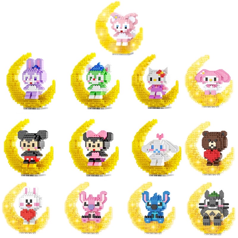 ĐỒ CHƠI] Mô Hình Lắp Ráp Phi Hành Gia - Thỏ Stella - Mickey - Cinnamoroll - Có Đèn Phát Sáng 3D