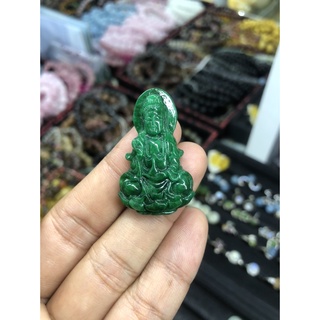 Mặt dây chuyền phật Bà Quan Thế Âm Bồ Tát đá ngọc xanh