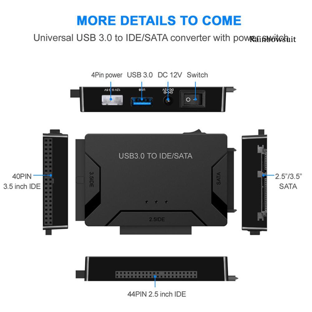 Bộ Chuyển Đổi Usb 3.0 Sang Sata / Ide Cho Ổ Cứng 2.5 / 3.5 Inch | BigBuy360 - bigbuy360.vn