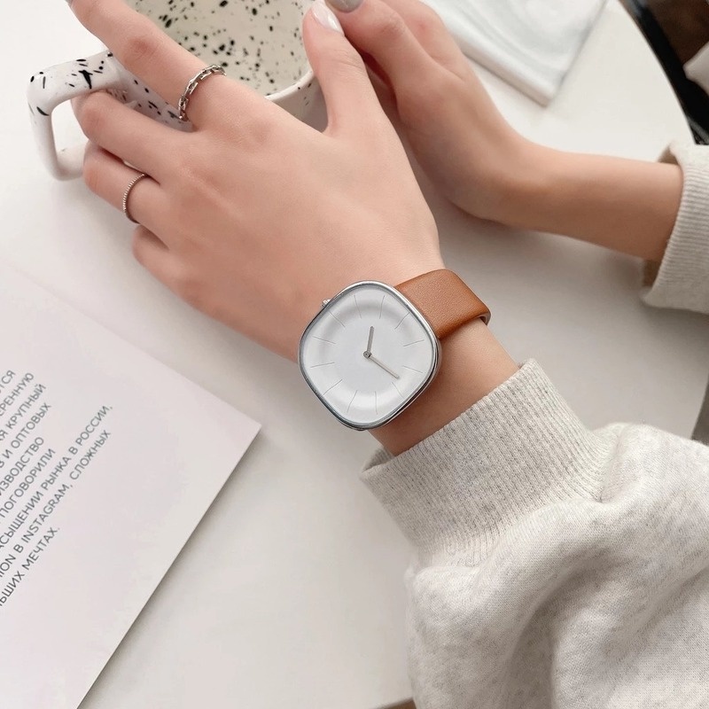 Đồng Hồ Đeo Tay Mặt Vuông Dây Da PU Đơn Giản Thanh Lịch Thời Trang Nhật Bản Dành Cho Nữ