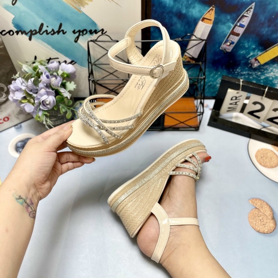 GIÀY SANDAL XUỒNG - GIÀY NỮ ĐÍNH ĐÁ ĐI TIỆC [QUẢNG CHÂU] 808-18 808-23