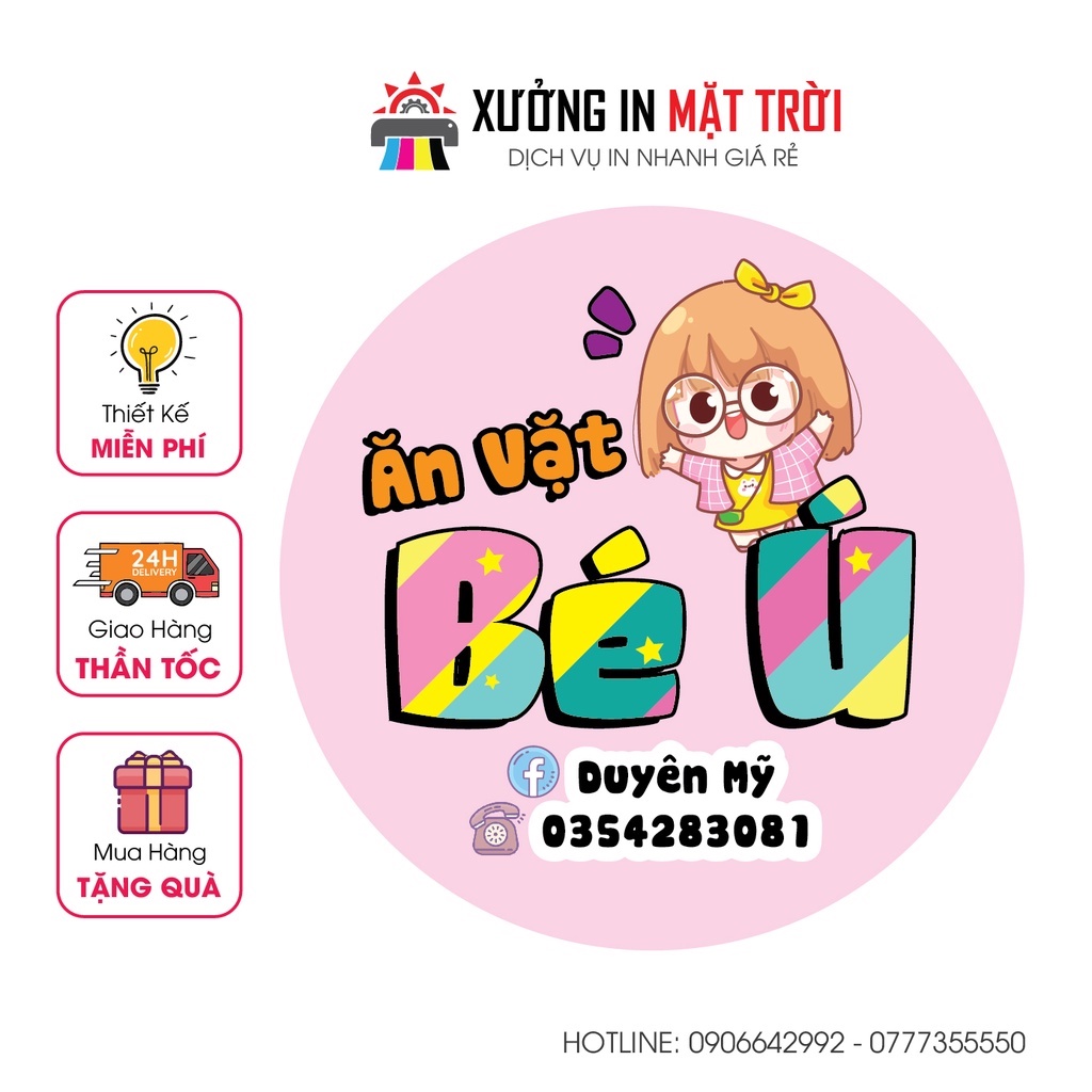 In tem dán, sticker khổ a3, thiết kế theo yêu cầu!