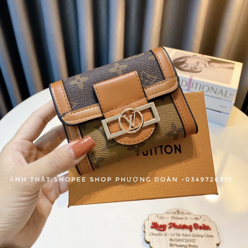 Ví Dauphinnn viền nâu size 13-20cm Full hộp đẹp