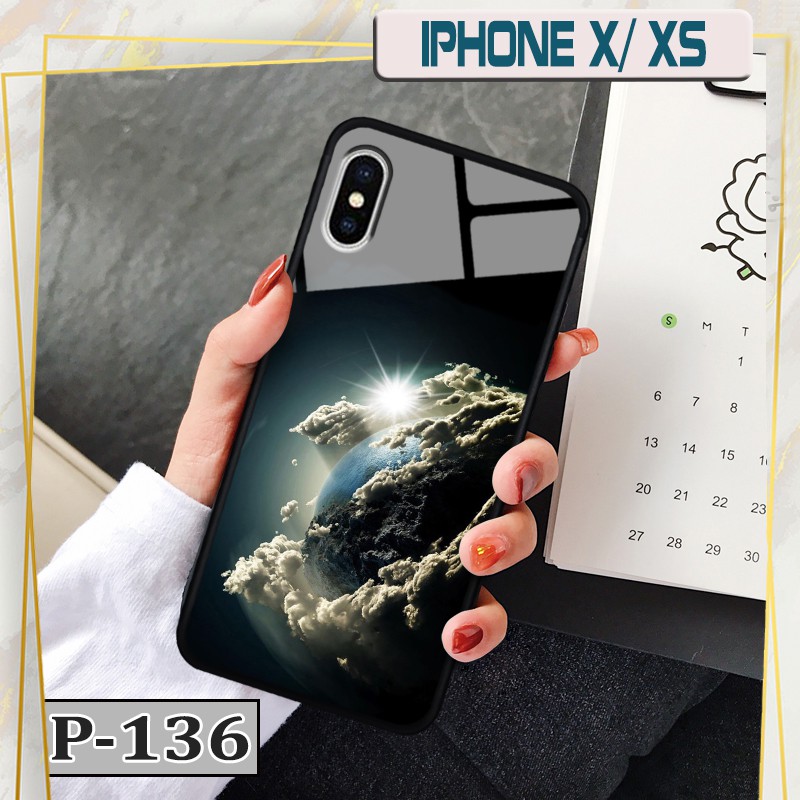 Ốp iPhone X/ Xs - lưng kính in hình 3D