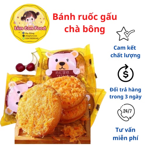 BÁNH RUỐC GẤU ❤FREESHIP❤ BÁNH RUỐC GẤU CHÀ BÔNG - Lùn Con Food