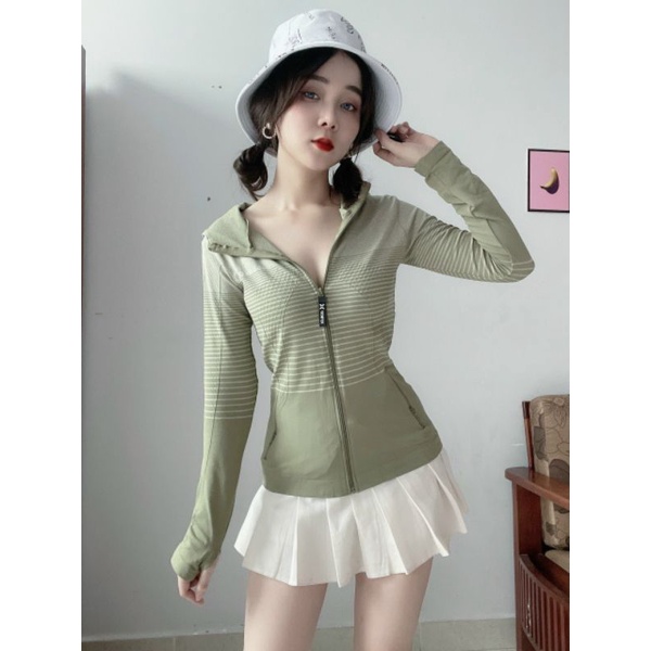 Áo Khoác Thể Thao Nữ Ôm Body. Size M L XL XXL. Có 2 Túi Ngoài Dây Kéo