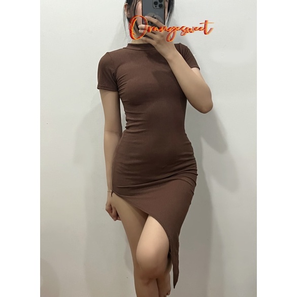 Đầm Ôm Body Xẻ Tà Cá Tính Sang Xịn Mịn  xẻ nhọn