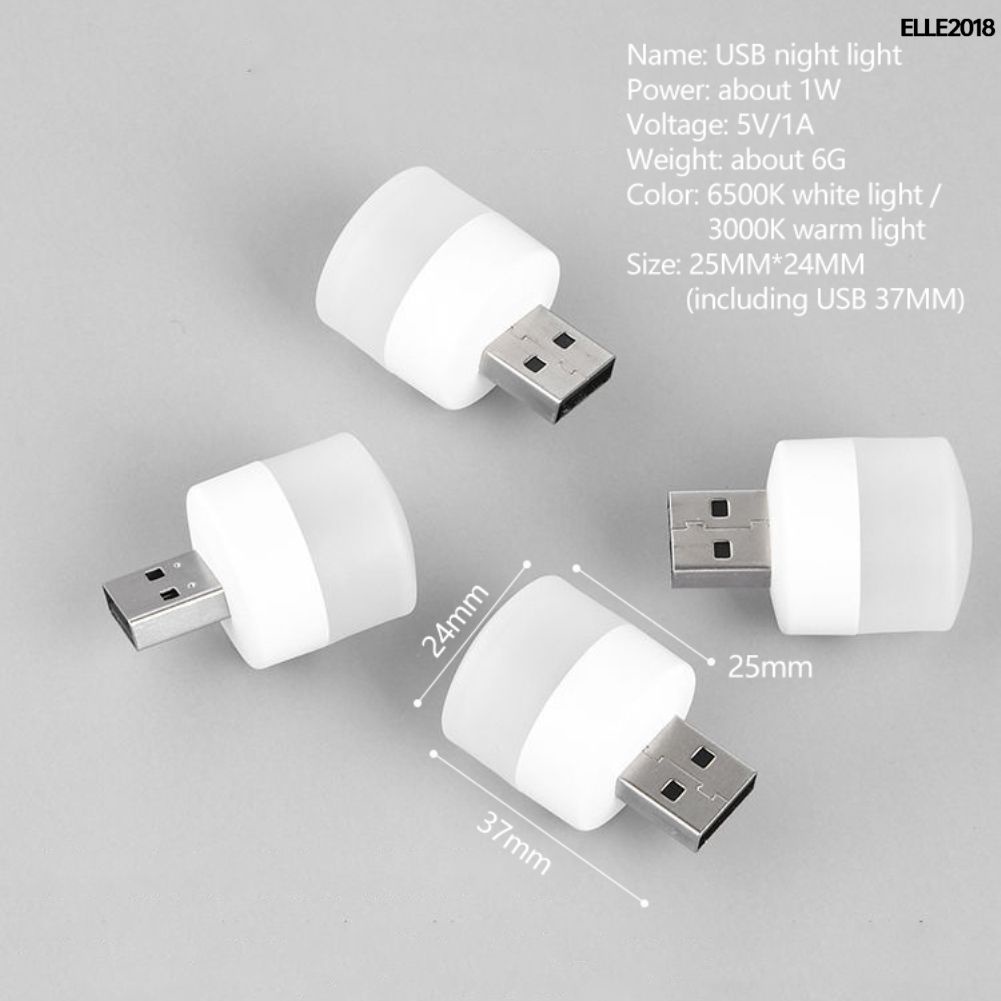 Sẵn Sàng Cổ Di Động Usb Đèn Led Mini Đèn Ngủ Tròn Nhỏ Đèn Máy Tính Điện Di Động Ánh Sáng Elle