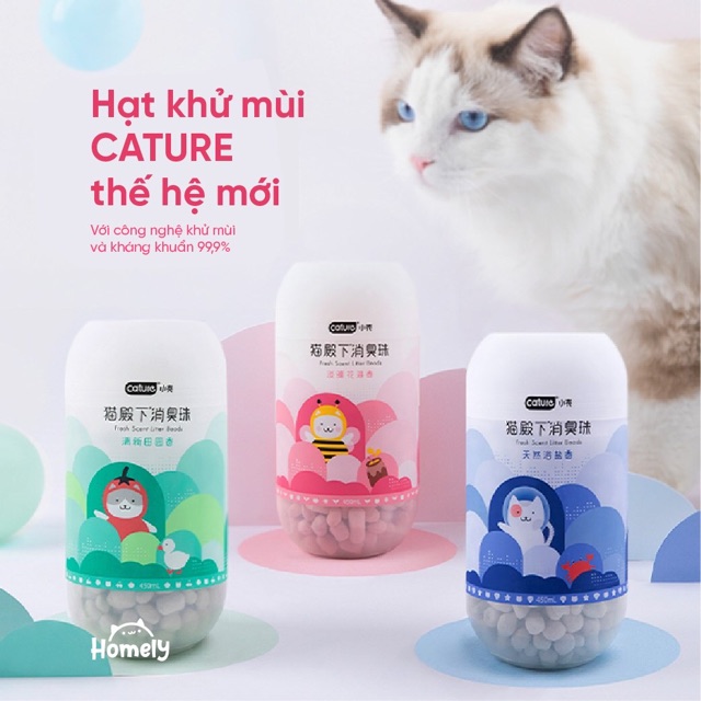 Hạt khử mùi cát vệ sinh mèo Cature - Hộp 450ml
