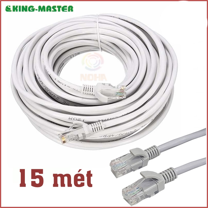 Dây cáp mạng LAN Internet bấm sẵn KingMaster dài 15m chuẩn cat 5e