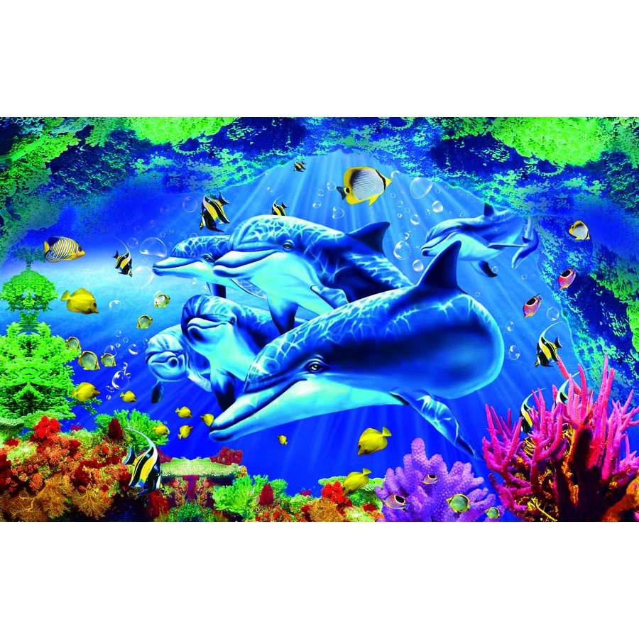 Tranh Dán Tường Đáy Biển Đại Dương 3D