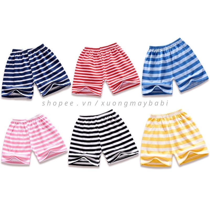 COMBO 10 QUẦN ĐÙI KẺ COTTON CO GIÃN CHO BÉ 8-18kg