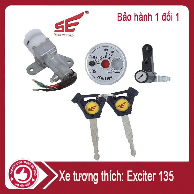 Ổ Khóa 2 Cạnh Xe Máy Exciter 135cc Khóa Chất Lượng Cao Bảo Hành 6 Tháng