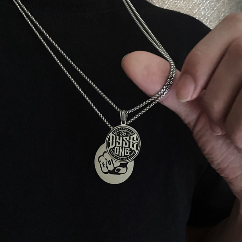 Dây Chuyền Thép Titan Mặt Chữ Cái 22051 Phong Cách Hip Hop Đường Phố