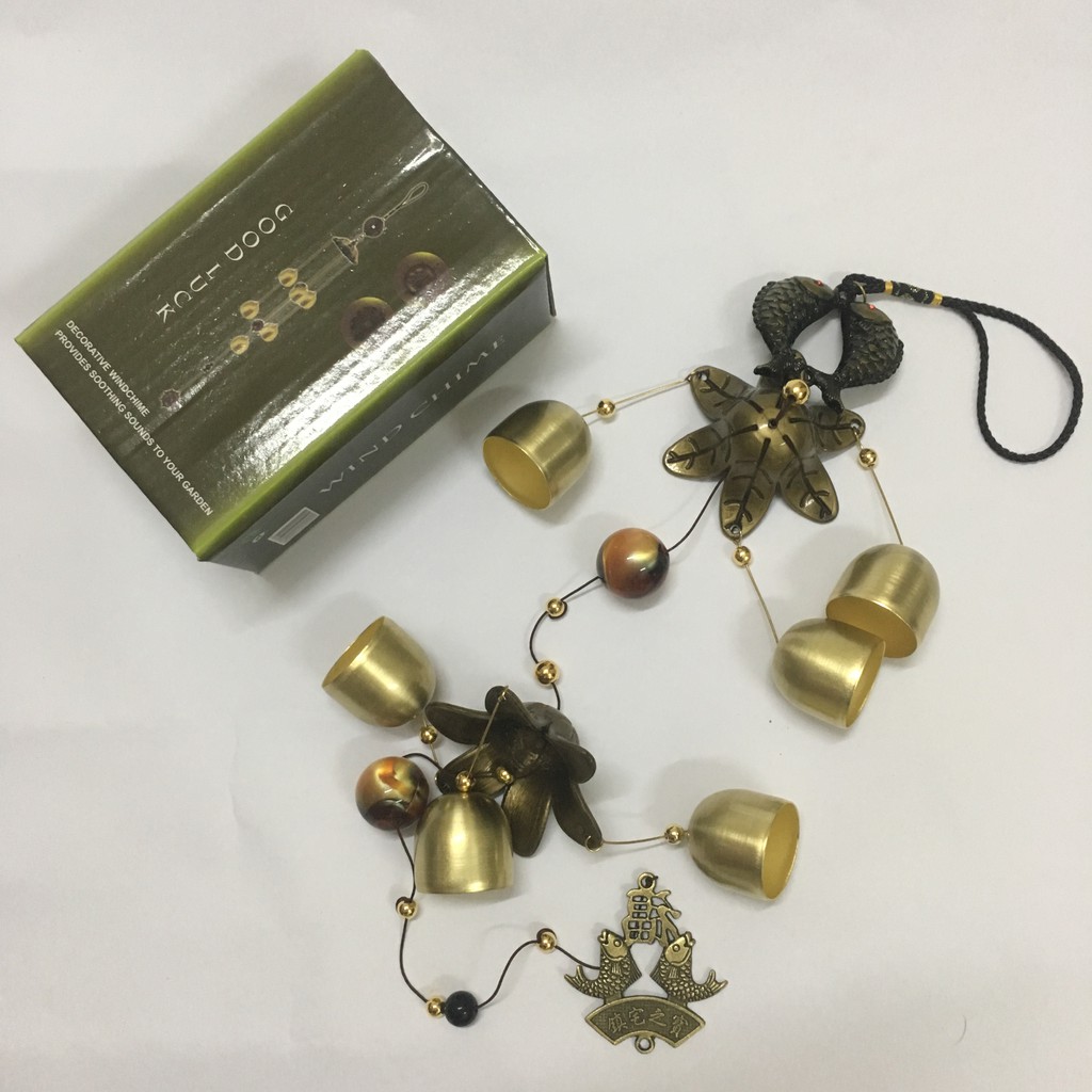 Chuông gió &quot;Song ngư hành phúc&quot; 2 tầng 2 mái 8 chuông CG31