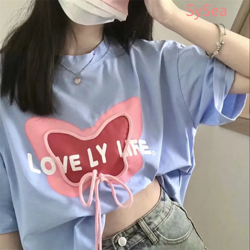 Áo Thun Phối Nơ Thời Trang Mùa Hè Hàn Quốc Dành Cho Nữ